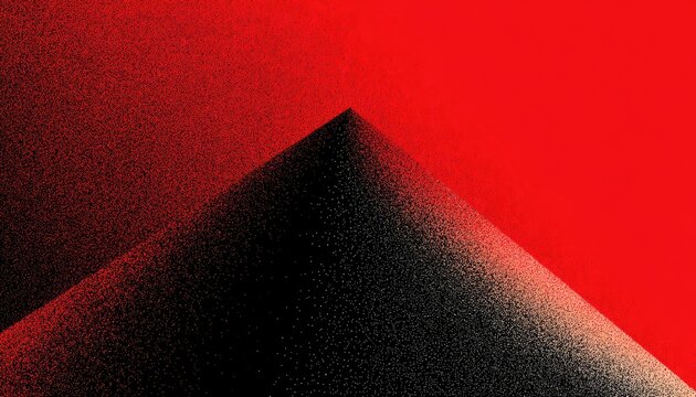 Two stark planes, one red, one textured black peak