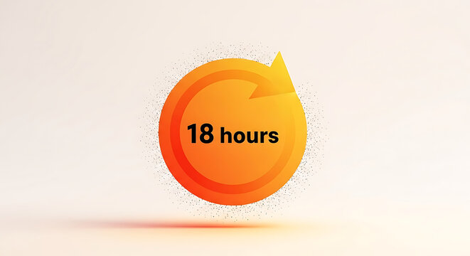 Orange glowing clock showing 10 hours