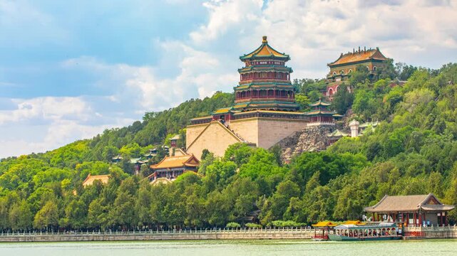 Summer Palace on Kunming Lake hillside in Beijing, China in Summer Palace, Beijing, China