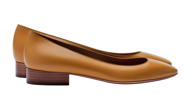Brown leather pointed toe low heel women s shoes