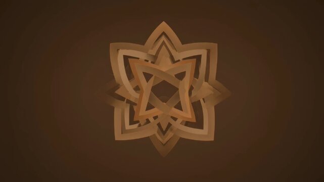 Abstract Geometric Star Pattern Flowing Lines Warm Brown Gold Ornamental Design Background Art