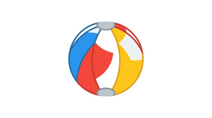 Fototapeta premium Colorful Inflatable Beach Ball Isolated on White