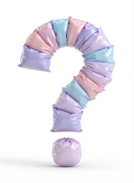 question mark made from plastic garbage bags