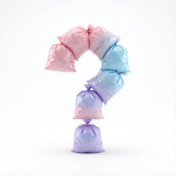 question mark made from plastic garbage bags