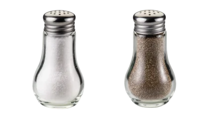 Glass salt and pepper shakers with metal lids © Julia