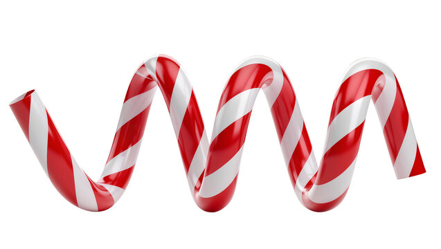 Twisted red and white striped candy cane shape