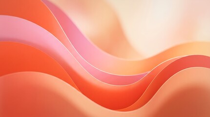 Obraz premium Abstract background with flowing wavy layers in shades of orange, peach, and pink imagine studio