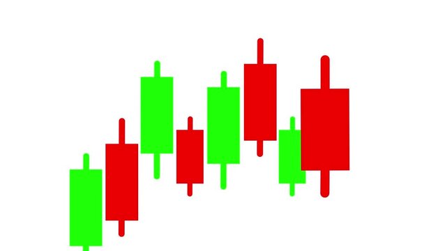Animation of graphs and icons over trading board against server room in background