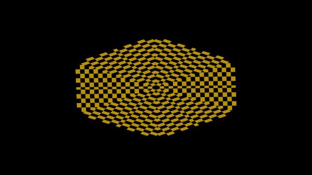 Orange hexagonal pixel glitch looping - minimalist cyber sale background