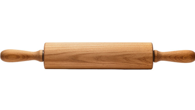 Wooden rolling pin with handles for baking