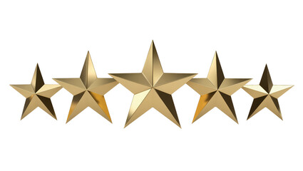 Fototapeta premium Five golden stars in a row, rating system
