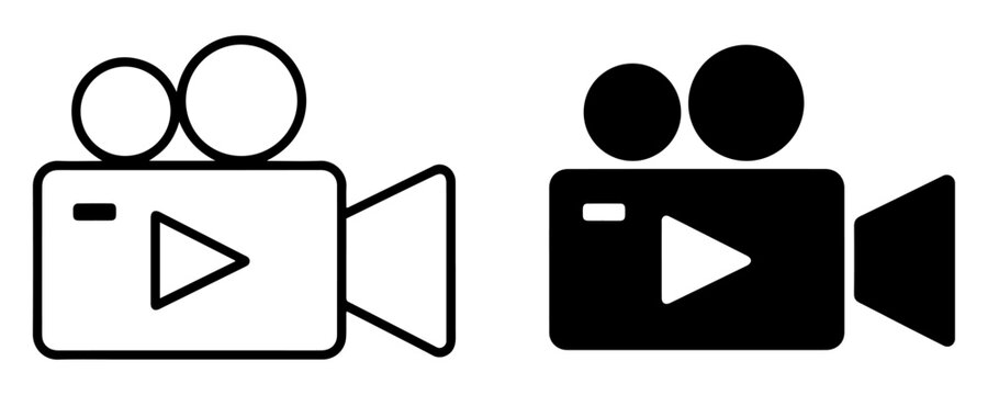 video camera vector icon set