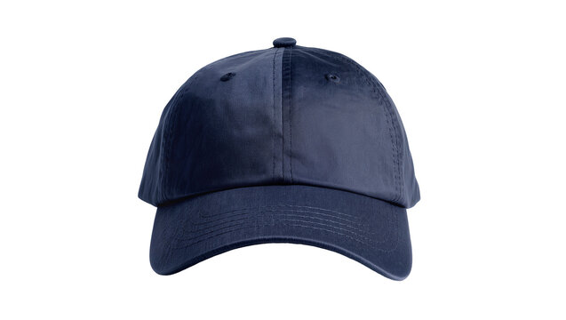 Navy blue baseball cap with curved brim