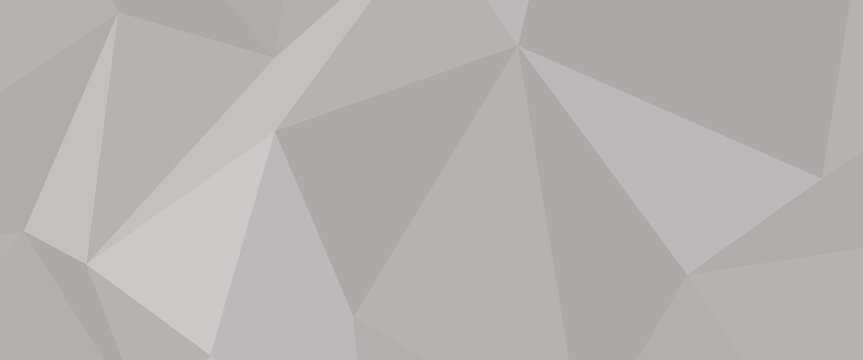 Geometric gray polygonal abstract background creating a modern low poly design with varying shades, offering a textured surface for contemporary digital art and technology concepts