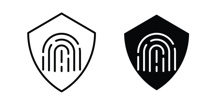 Biometric security icon set in black, suitable for graphic projects and designs