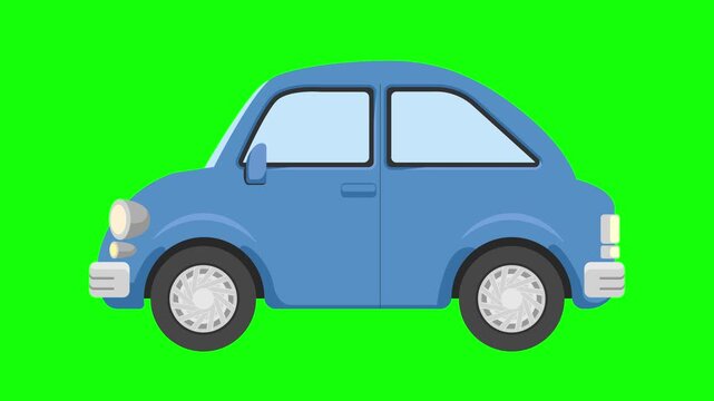 走り続ける薄い青色の車