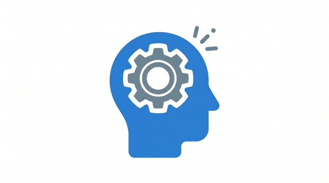 simple head with gear icon