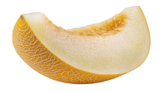 Cantaloupe melon slice with seeds and rind