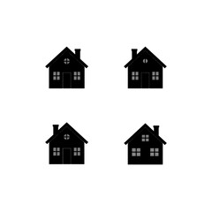 Fototapeta premium Minimal Home Icon Black Symbol Isolated PNG
