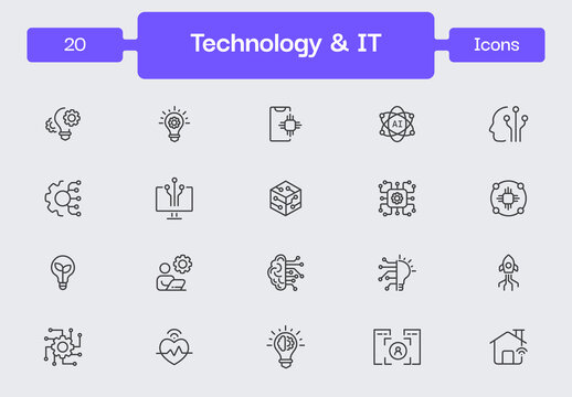 Technology and IT Icon Set