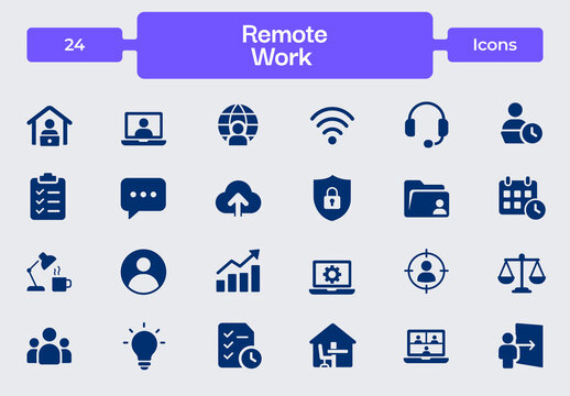 Remote Work Icon Set