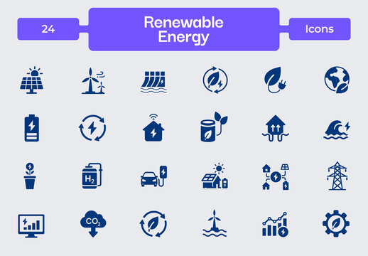 Renewable Energy Icon Set