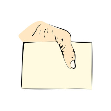 Notizzettel in der Hand halten