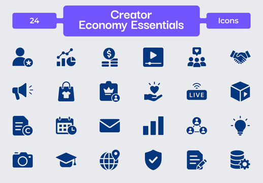 Creator Economy Essentials Icon Set