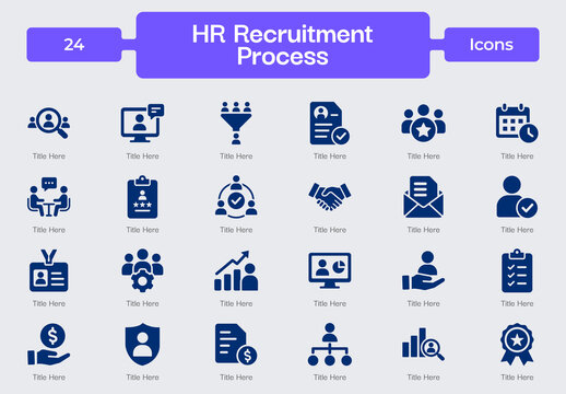HR Recruitment Process Icon Set