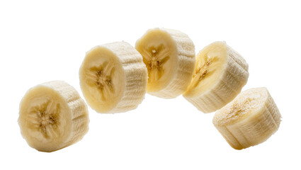 Fresh banana slices with visible star pattern inside © Lisa