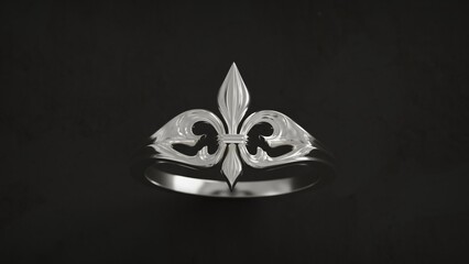 Fleur de Lis Statement Ring Medieval French Royal Symbol © Nada