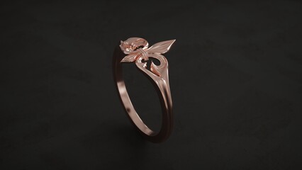 Fleur de Lis Statement Ring Medieval French Royal Symbol © Nada