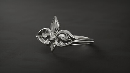 Fleur de Lis Statement Ring Medieval French Royal Symbol © Nada