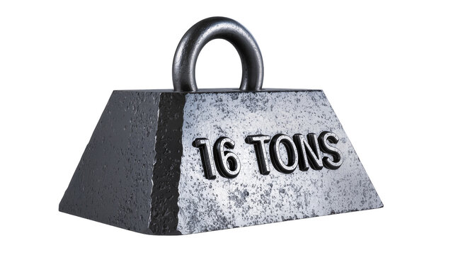 Heavy metal weight 16 tons with lifting loop