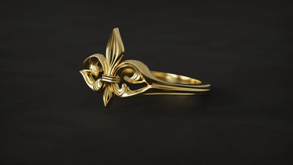 Fleur de Lis Statement Ring Medieval French Royal Symbol © Nada