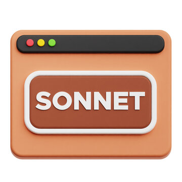 SONNET AI Tools 3D Icon Isolated On The Transparent Background