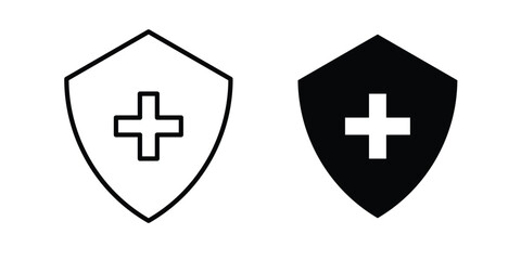 Fototapeta premium Immunity icon set in black, suitable for graphic projects and designs