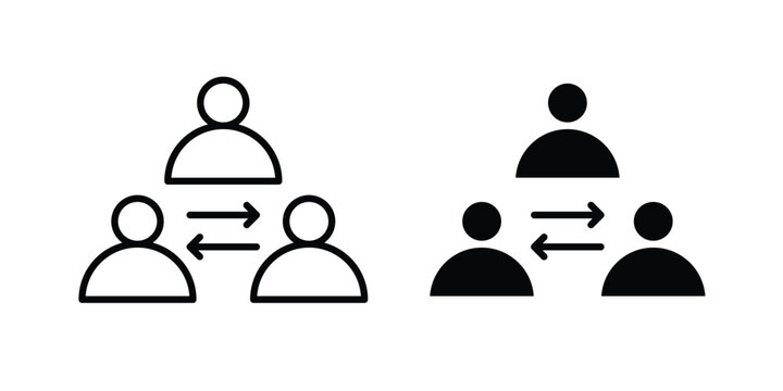 Mediator icon set in black, suitable for graphic projects and designs