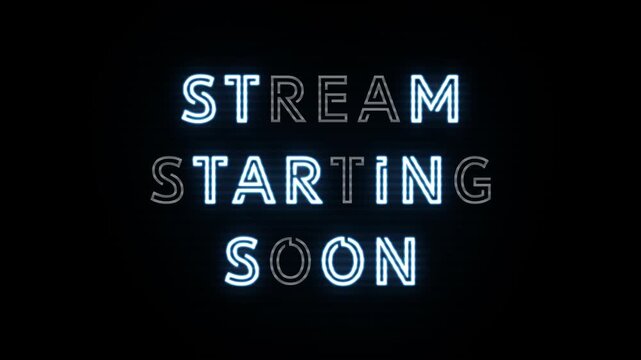stream starting soon neon text animation