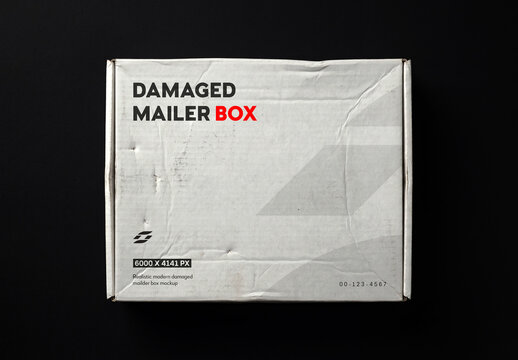 Damaged Mailer Box Mockup