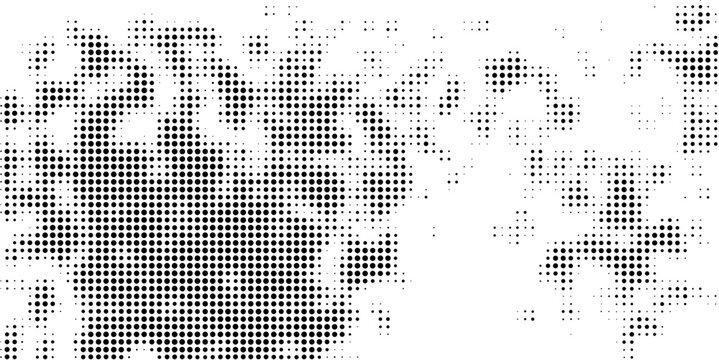 Abstract Scattered Square Halftone Grunge Texture Overlay Isolated on Transparent Background