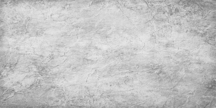 A rough and textured vintage gray cement wall backdrop with a dark, dirty grunge paper pattern and a blank stone surface
