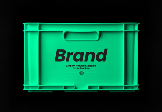Plastic Storage Crate Box Mockup