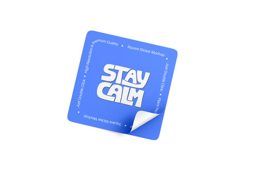 Peeling Square Sticker Mockup