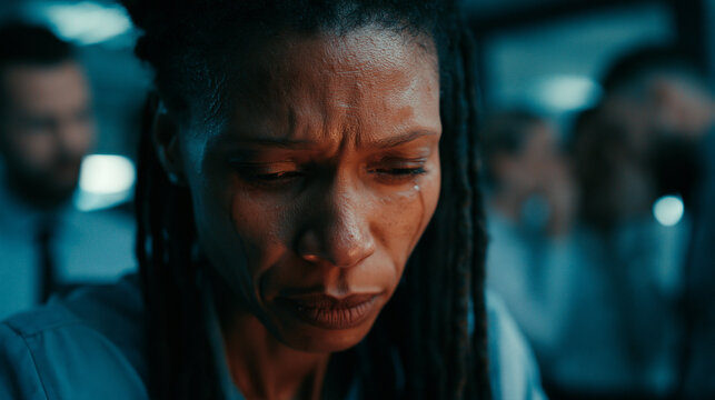 Racial discrimination at work concept: Black woman suffering from injustice in the workplace