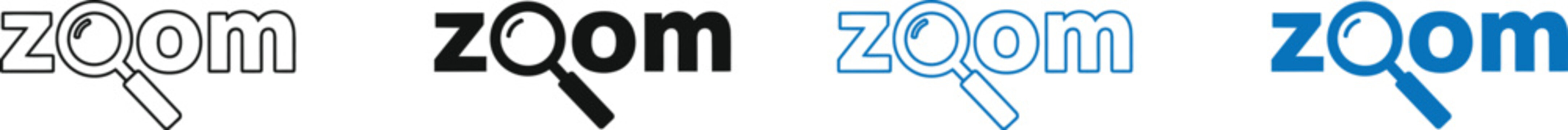 Zoom logo variations in different colors and styles