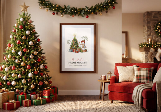 Christmas Photo Frame Mockup