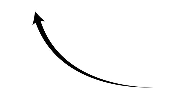 Black color black arrow rising transparent channel.Glowing Digital Arrow Ascending on Business Graph Glowing Digital Arrow Ascending on Business Graph.