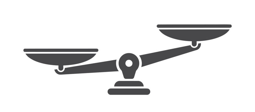 Unbalanced Scales Icon Vector Illustration for Legal Justice