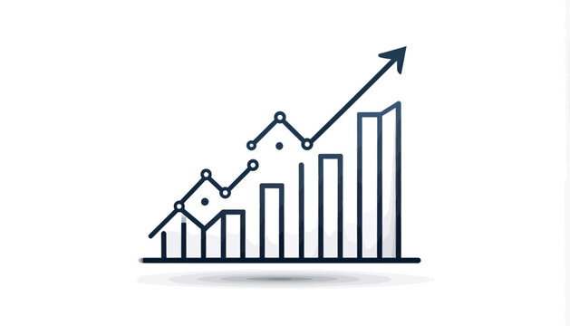 A graphic illustration shows a growing bar chart with an upward trend line and arrow.